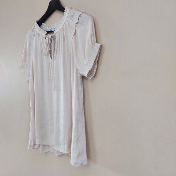 Naked Zebra blouse with tie front closure and ruffle detail on the neck sleeve - Picture 3 of 6